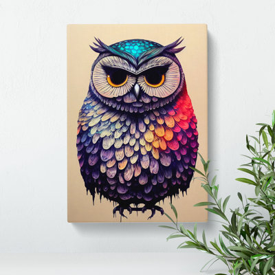 Splashed Owl No.3 - Wrapped Canvas