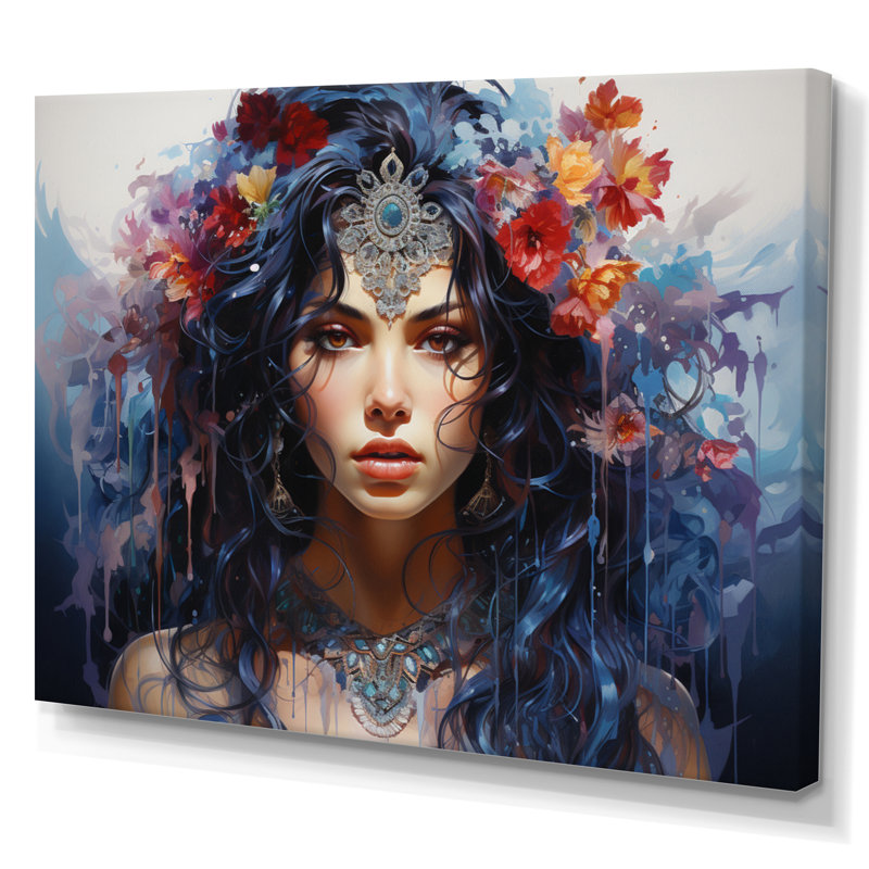 Hindouisme Art Shaktis Divine I - impressions murales spirituelles, H 24 po x l 32 po x P 1 po, Toile tendue