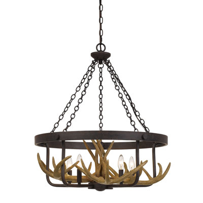 Linhart 5 - Light Dimmable Wagon Wheel Chandelier