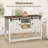 Farmhouse Entryway Table With Adjustable Shelf And Sliding Barn Doors, Hallway Table With Bottom Open Shelf, Behind Couch Table Console Table For Entrance, Living Room, Foyer, Rustic White