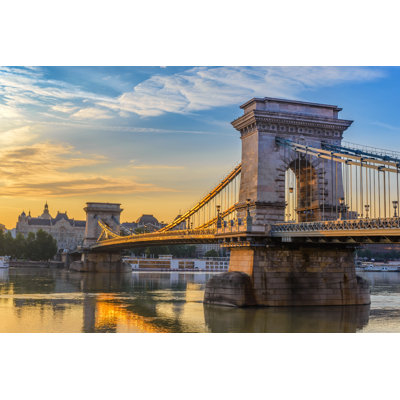 Chain Bridge, Budapest by Noppasin Wongchum - Wrapped Canvas Print