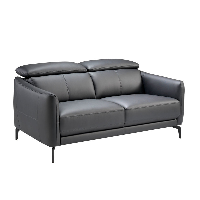 Black leather seater sofa, 2, 100cm H x 157cm W x 94cm D