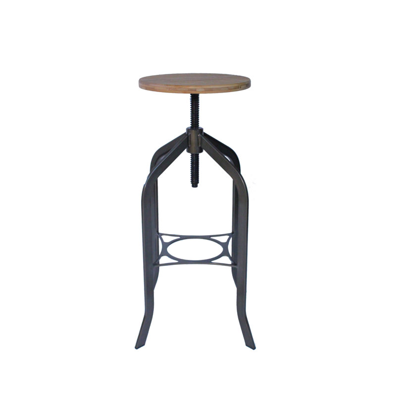 Hidalgo Swivel Counter Stool with Metal Frame, Rustic