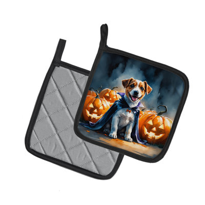 Paire de supports pour casserole Jack Russell Terrier Puppy Halloween