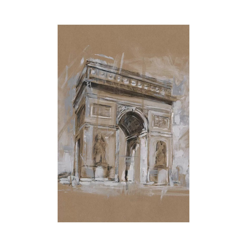 "Brushtravail architecture Study I" par Ethan Harper, reproduction d’art, H 26 po x l 18 po x 1,5 po, Toile tendue