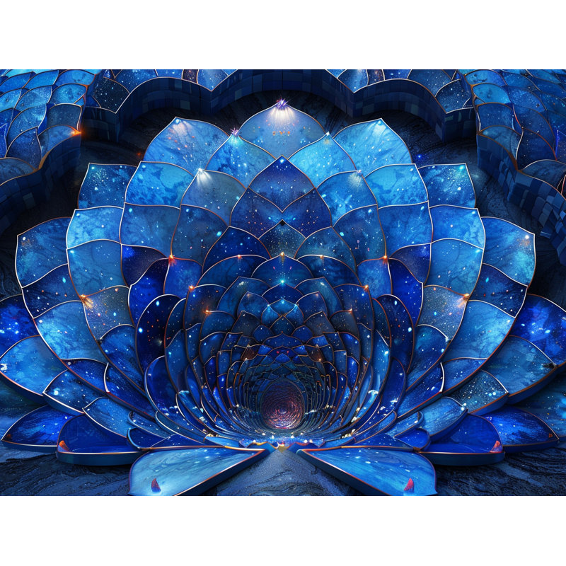 Tapis de bain bleu Lotus, L 17 po x L 24 po