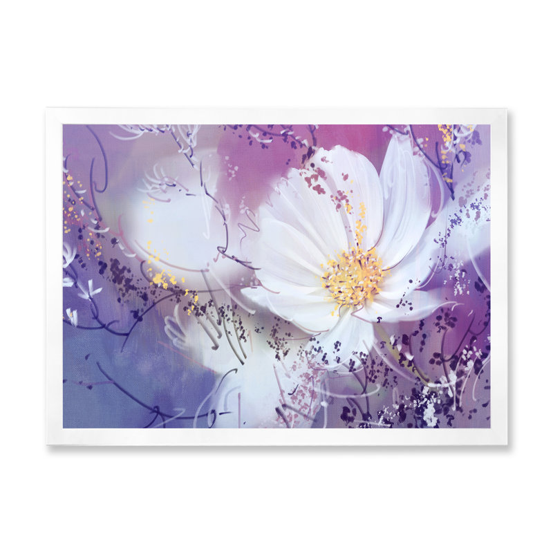" Flower ", White Picture Frame, 16" H x 32" W x 1" D
