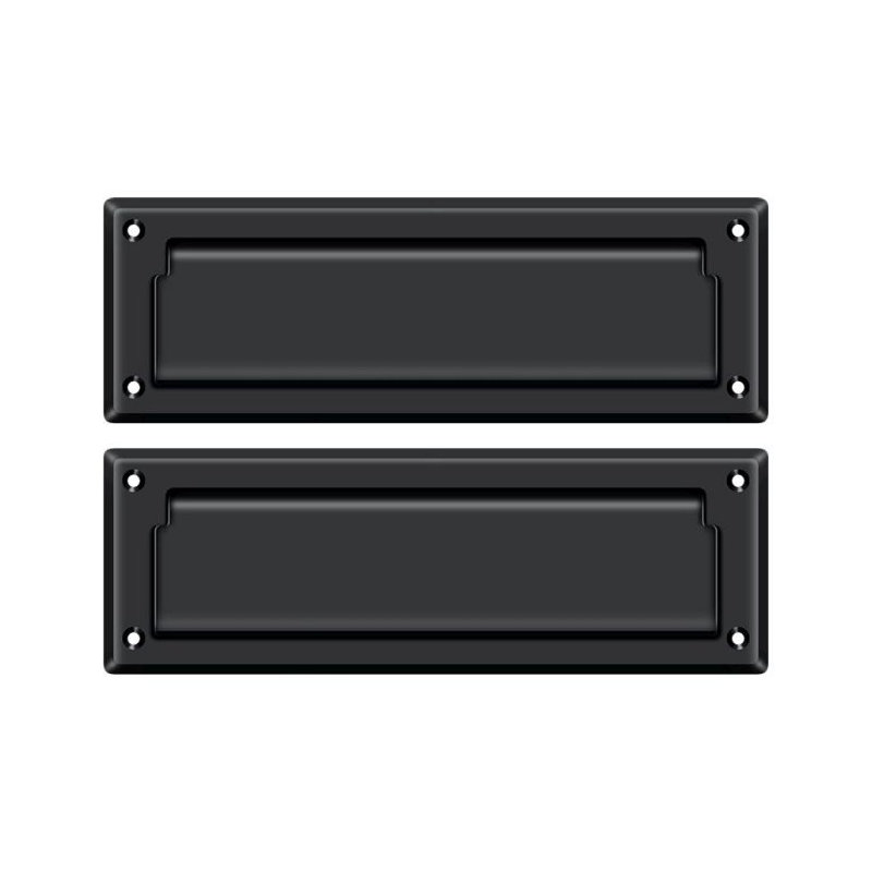 9" in x 3" Brass Mail Slot, Painted Black