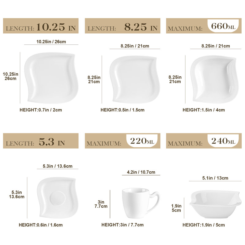 Darnee 36 Piece Dinnerware Set - Service for 6
