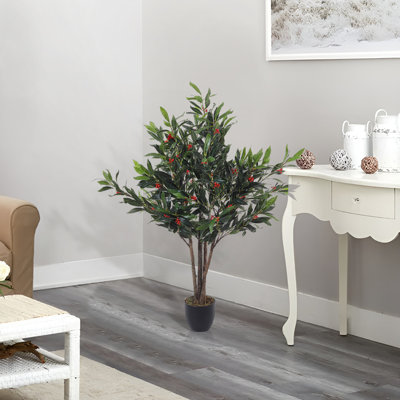 120cm Faux Olive Tree Tree in Freestanding