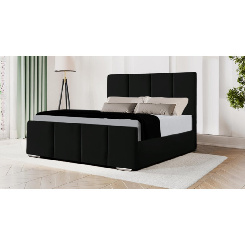Edgemont Upholstered Bed, Black, Double (4'6)