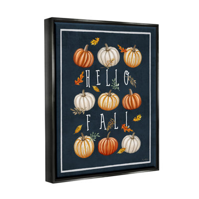 «Hello Fall Mixed Pumpkins», art de la giclée encadrée par Elizabeth Tyndall