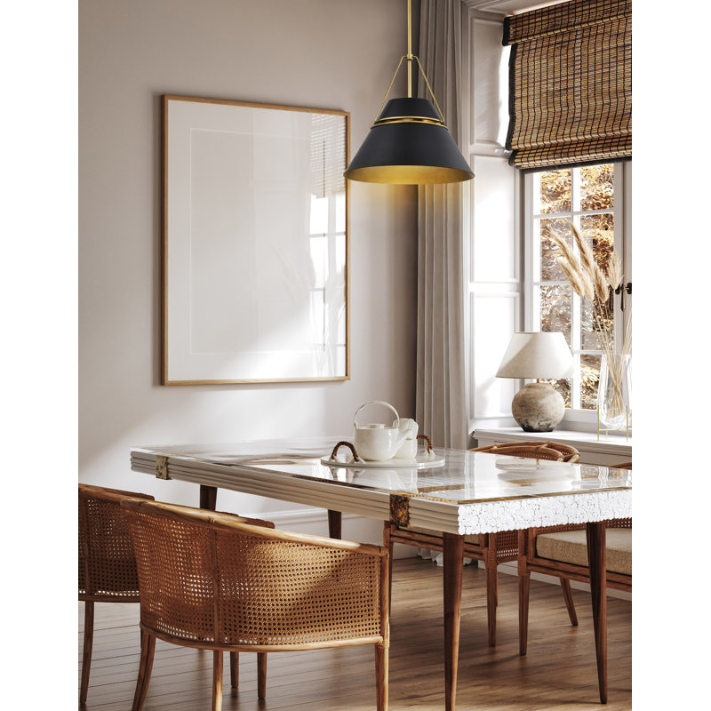 Marchie 3 - Light Cone Pendant, Matte Black/Gold