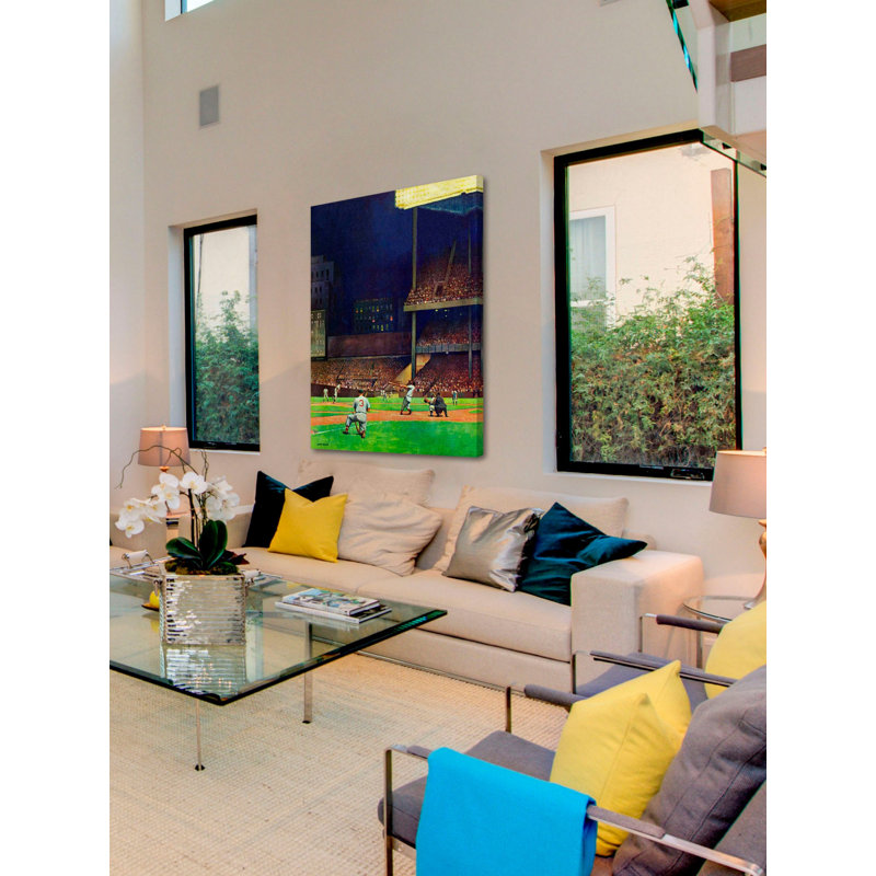 «Yankee Stadium» par John Falter, reproduction sur toile tendue, H 29 po x l 24 po x P 1,5 po