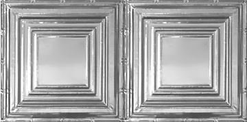 Turn of the Century 48.5 in. L x 24.5 in. W Coffered and Metallic Tin Glue Up Ceiling Tile