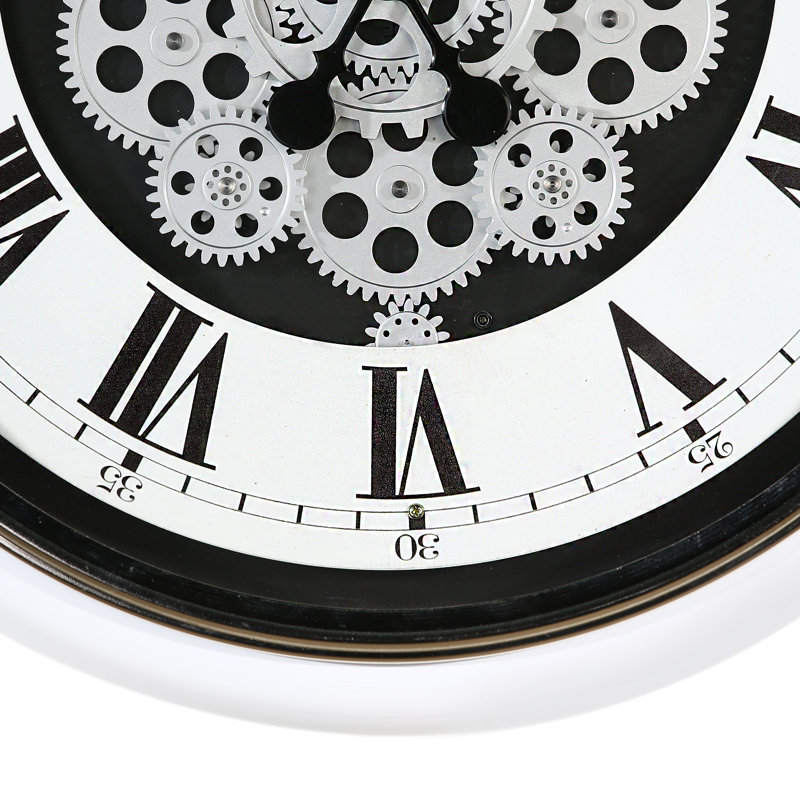 Fairman Metal Wall Clock, White/Black/Silver