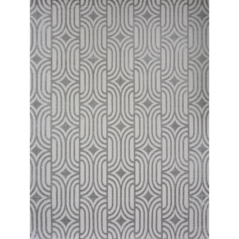Utopia Geometric Shapes Area Rug in Grey, Rectangle 6'8" x 9'7"