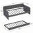 Daybed, sofa bed metal framed with trundle twin size, Grey, 78.4''w x 41''d x 29.8''h