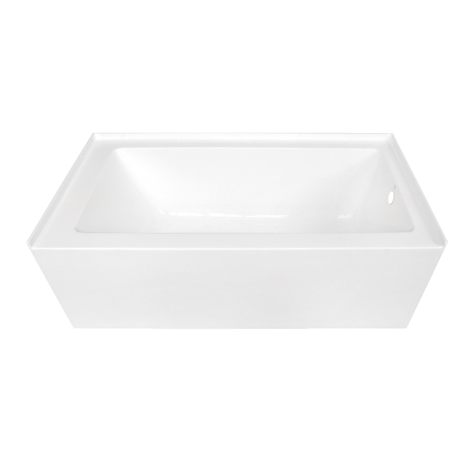 Kingston Brass Aqua Eden 60-Inch Acrylic Rectangular 3-Wall Alcove Tub, Right Hand