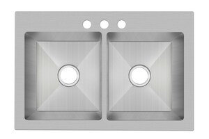 33'' Stainless Steel Double Bowl Undermount Kitchen Sink