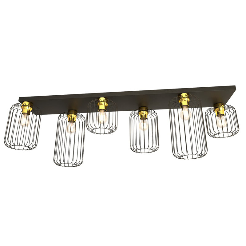 Belissa Flush Mount, Matte Black/Gold