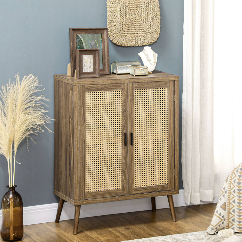 Buffet avec portes en rotin