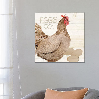 Life on the Farm: Chicken III by Kathleen Parr McKenna - 1 Piece Wrapped Canvas Wall Art