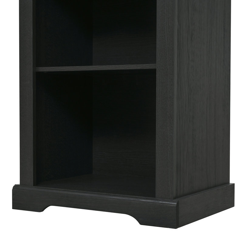 Élégante armoire autoportante deux pièces avec rangement entièrement ouvert, Noir