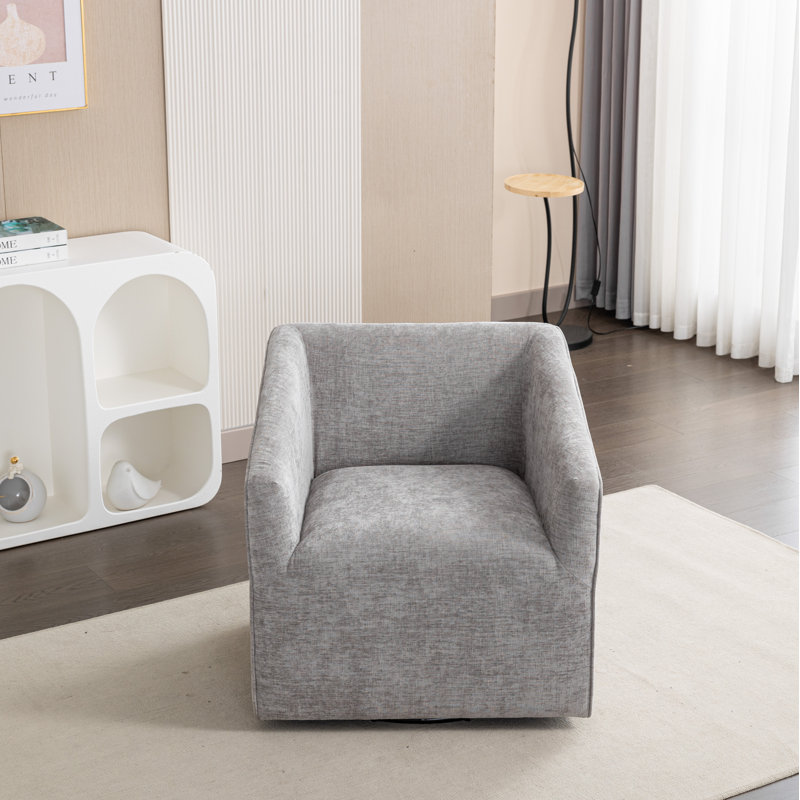 Fauteuil demi-tonneau pivotant à 360 ° Nice, Gris