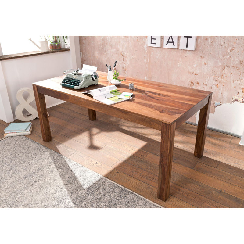 Sydney Solid Wood Dining Table, 76cm H x 160cm L x 90cm W, Brown
