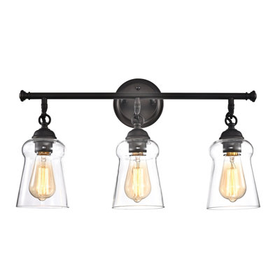  CHERYL 23" W Contemporary Bath Vanity Fixture 3 Light Rubbed Bronze Bathroom Light