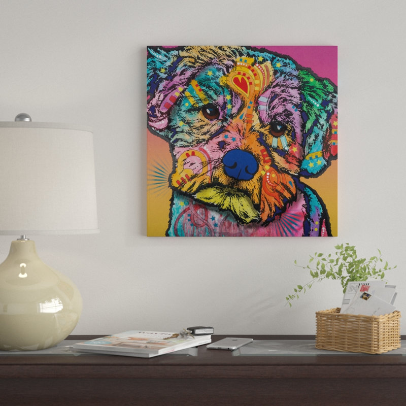 « quincy », impression sur toile, H 18 po x l 18 po x P 1,5 po, Toile avec cadre noir, Pas de tapis