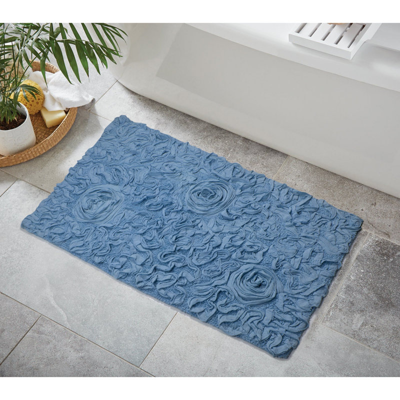Tapis pour salle de bain Schoenberger, L 40 po x l 24 po, Bleu ciel