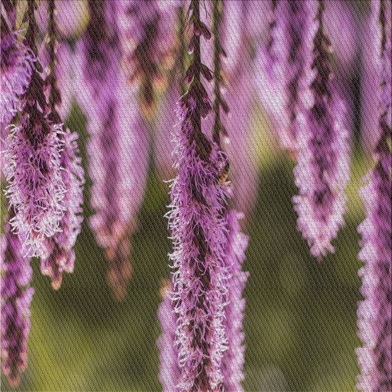 Tapis mauve/vert à tisser électrique, Carré 7 pi