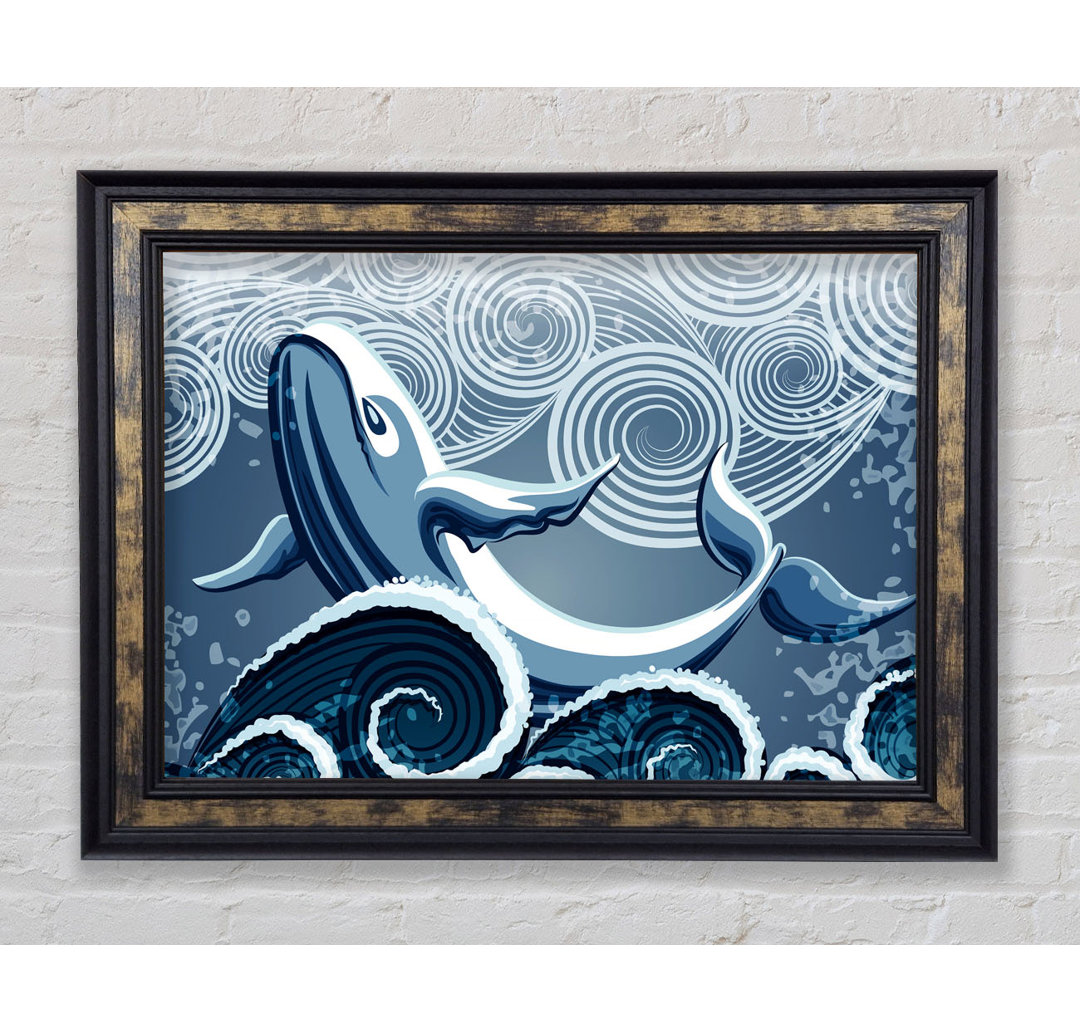 Whale Wave - Einzelner Bilderrahmen Kunstdrucke