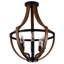 Luminaire suspendu 6 lumières grain de bois