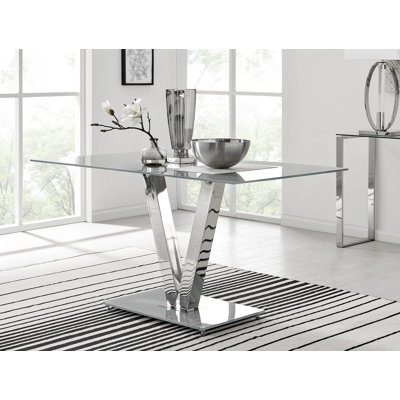Chowchilla V Glass Dining Table