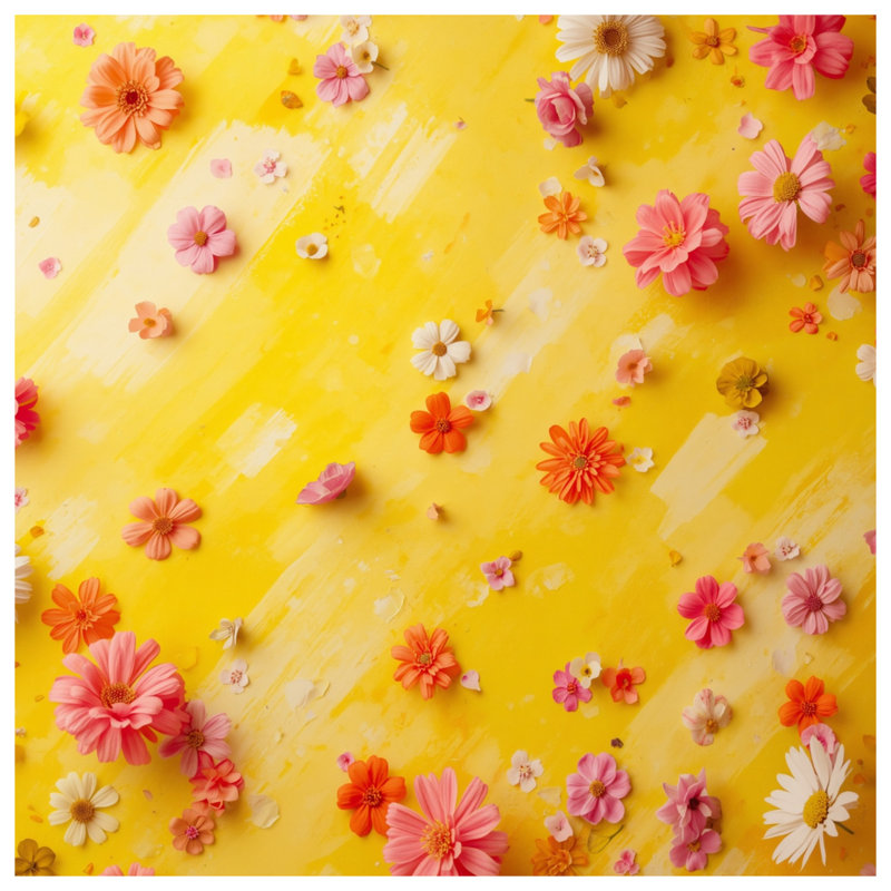 Tapis de bain à motif floral coloré, L 34 po x L 21 po