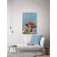 «Giraffe's Red Hat», reproduction d'art sur toile tendue-215262557