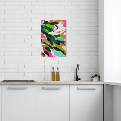Impression sur toile abstraite moderne et contemporaine sur toile rose