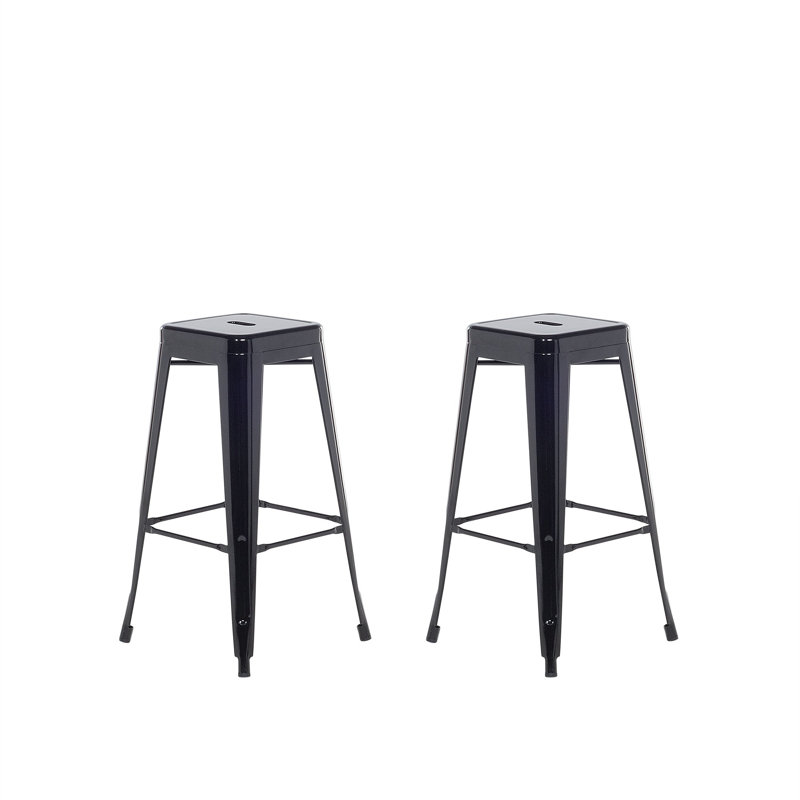 Iowa Park Counter Stool with Metal Frame, Black