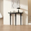Console demi-cercle en bois massif noir-1569040262