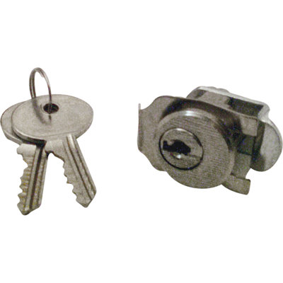 Serrure de boîte aux lettres Prime-Line - Serrure de boîte aux lettres polyvalente de remplacement pour plusieurs marques - S'ouvre dans le sens des aiguilles d'une montre avec rotation à 90 °, finition nickel (1 ensemble)