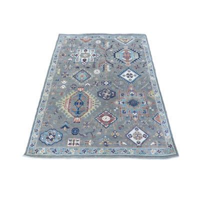 Garoafa One-of-a-Kind 4'11" X 6'7" Wool Area Rug in Grey