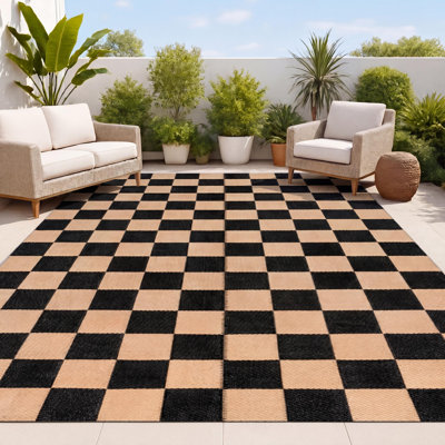 Tapis d'extérieur en plastique imperméable réversible pliable et imperméable en paille Bishop