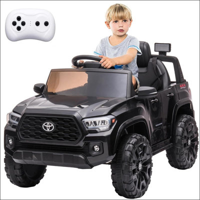 Officially Licensed Toyota Tacoma Car, 12V Battery Powered Electric Car with Remote Control, Spring Suspension Safety Belt, 2-Speed Ride On Toy Car wi