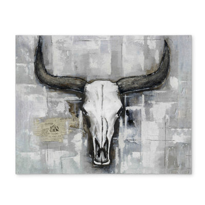 Rustic White Bull Skull Placemat | Industrial Home Decor