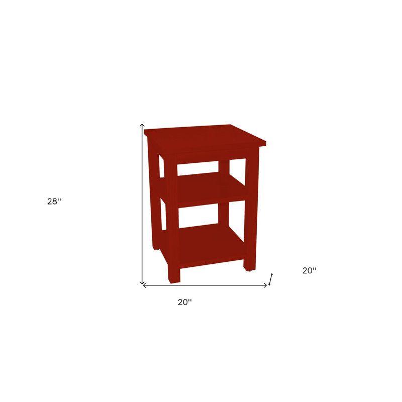  Elmgrove 28" Red Solid Wood Nightstand