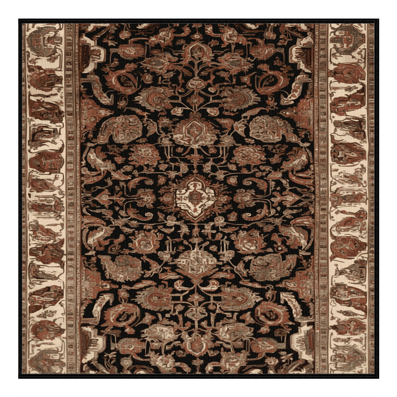 Tapis brun lavable à la machine, Carré 4 pi