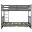 Lit superposé Twintwin avec deux tiroirs de rangement - gris pour une chambre à coucher élégante et polyvalente